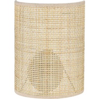 Beliani Wandleuchte + Deckenleuchte, Wandleuchte Rattan Naturfarben halbrund Boho