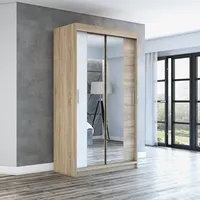 Mebloland Schwebetürenschrank, 2-türig Schrank 120 cm mit Spiegel NEO