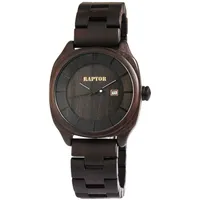 Raptor Herrenuhr Holz Armbanduhr Sandelholzarmband Datum - Braun/Braun