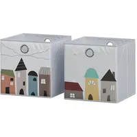 Vicco Faltbox, Grau, (stadt), 30 x 30 cm, (Motiv