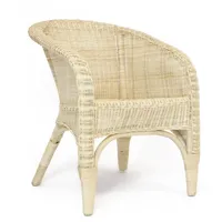 Dekoleidenschaft Rattansessel Luxus handgefertigt, Rattanstuhl mit hoher Rücksenlehne, Loungesessel,