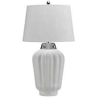 Elstead Lighting Tischleuchte Lampe Schlafzimmerlampe Keramik Textil, Weiß, Beistelllampe