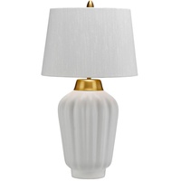 Elstead Lighting Tischleuchte Lampe Schlafzimmerlampe Keramik Textil, Weiß, Beistelllampe