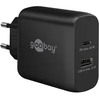 Goobay USB-C PD GaN Dual-Schnellladegerät (45W) schwarz
