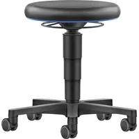 Bimos Allround Hocker mit Rollen, Kunstleder schwarz, Sitzh.450-650 mm,