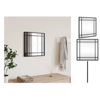 VidaXL Wandspiegel Schwarz 40x40 cm Quadratisch Eisen