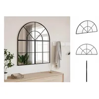 VidaXL Wandspiegel Schwarz 80x40 cm Gewölbt Eisen