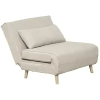 Homcom Schlafcouch 2-Sitzer Leinenimitat Cremeweiß
