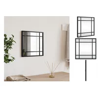 VidaXL Wandspiegel Schwarz 30x30 cm Quadratisch Eisen
