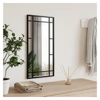 VidaXL Wandspiegel Schwarz 30x60 cm Rechteckig Eisen