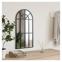 VidaXL Wandspiegel Schwarz 30x60 cm Gewölbt Eisen