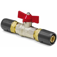 Pipetec Steckfitting - Heizungs Kugelhahn 20x2 mit Knebelgriff rot