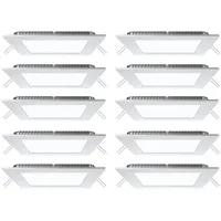 ETC Shop LED Einbaupanel 10er Pack quadratisch weiß Aluminium