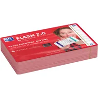 Oxford Karteikarten FLASH 2.0 DIN A7 weiß, rot 80
