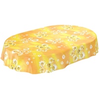 ANRO Wachstuchtischdecke Wachstuch Wachstischdecke Tischdecke Kamille Gelb Blumen Sonne