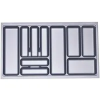 Orga-Box Besteckeinsatz Besteckkasten silbergrau 900 mm für Tandembox u.