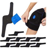 Relaxdays Kühlkissen Knie, Bandage mit Klettverschluss, wiederverwendbar, Mehrfachkompresse warm
