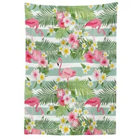 ABAKUHAUS Flamingo Tischdecke, Exotische Hawaii-Blatt, Wasserfest Waschbar mit Klar
