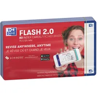 Oxford Karteikarten FLASH 2.0 DIN A7 weiß, blau blanko,