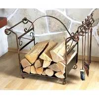 DanDiBo Ambiente Kaminholzregal mit Kaminbesteck Art.183 Kaminholzständer 77 cm