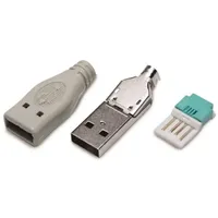 Logilink USB-Stecker Typ-A Set aus 3 Teilen m. Ummantelung,