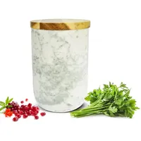 Sendez Vorratsdose Porzellan mit Holzdeckel 800 ml