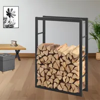 Stado Kaminholzregal | Brennholzregal | Schwarz (80x150x25 cm)
