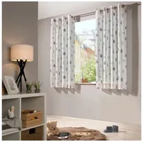 Heimtexland ® Vorhang Kindergardine Leinen Optik HxB 175x135 cm