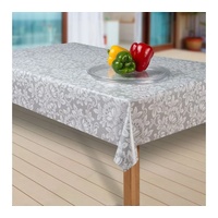 Laro Wachstuch-Tischdecke Wachstischdecke Tischwäsche Abwaschbar Wachstuchdecke G11, Muster:Blumen Weiss-grün,