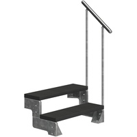 DOLLE Außentreppe Gardentop mit Geländer verzinkt Breite 100 cm