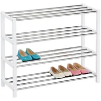 Idimex Schuhregal, Weiß, Metall, Mode, 80x65x29 cm, Garderobe, Schuhaufbewahrung,