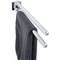 Fackelmann 2er Handtuchstange MARE, zweiarmiger Handtuchhalter, Handtuchreling (Farbe: Silber),