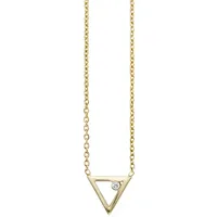 Cai Collierkettchen 925 Sterling Silber gelb vergoldet Zirkonia Dreieck