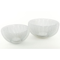 Levandeo 2tlg. Schalenset 2er Set Metall 3D Effekt weiß