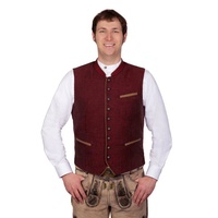 Edelnice Trachtenmode Edelnice Trachtenweste Gilet aus Leinen Mark rot