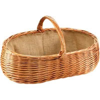 Kobolo Kaminholzkorb Holzkorb für Kaminholz oval aus gekochte Weide