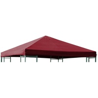 DEGAMO Ersatzdach für Metall- und Alupavillon 3x3 Meter bordeauxrot,
