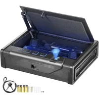 Vevor Waffentresor Pistolentresor Waffenkoffer, Tragbar 2 Pistolen Pistolentresor Fingerabdruck,