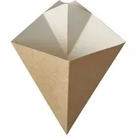 Papstar Pommes-Frites-Spitztüten mit Dip-Ecke, Pappe "pure" 19,5 cm x