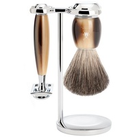 MÜHLE VIVO - 3-tlg. Rasierset Edelharz hornbraun Herren