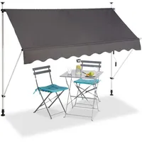 Relaxdays Klemmmarkise grau 250,0 x 120,0 cm