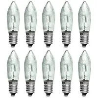 SIKORA E10 LED Topkerze/Riffelkerze/Ersatzbirnen für Schwibbogen 10-55V 0,1W E10