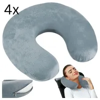 Iso Trade Reise-Nackenkissen Nackenstützkissen Reisekissen aus Memory Foam Nackenhörnchen