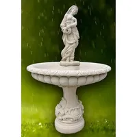 Casa Padrino Jugendstil Springbrunnen Grau / Weiß Ø 114