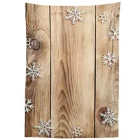 ABAKUHAUS Weihnachten Tischdecke, Holz Plank Schneeflocken, Wasserfest Waschbar mit