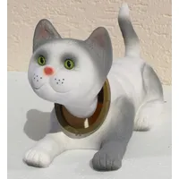 RAKSO Wackel Figur Katze hell grau Wackelfigur H 15