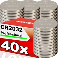 Kraftmax 40er Pack CR2032 Lithium Hochleistungs- Batterie für professionelle