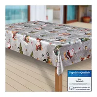 Laro Wachstuch-Tischdecke Weihnachtsmann Weihnachten Weihnachts-Motive PVC Wachstischdecke Eckig Meterware