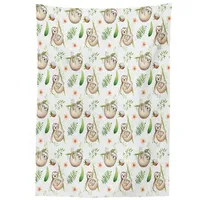 ABAKUHAUS Faultier Tischdecke, Mutter-Baby und Blumen, Inn und Outdoor