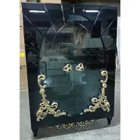 Casa Padrino Luxus Barock Vitrine Schwarz / Gold 116